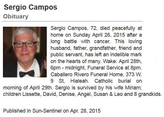 Sergio Campos Obituary April 28 2015